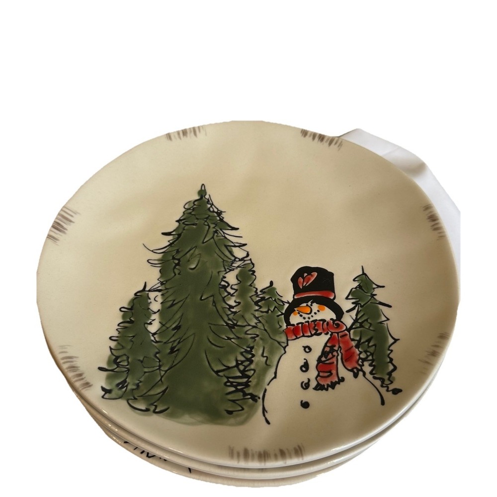 4‎ Eli + Ana Wonderland Whimsy Christmas Holiday Ceramic Salad Plates